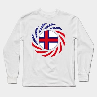 Faroe Islands American Multinational Patriot Flag Series Long Sleeve T-Shirt